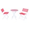 LeisureMod Outdoor Bistro Folding Table Chairs Set - Red